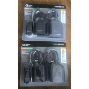 Lot of 2 Commercial Electric Remote Control Outdoor Outlet Adapter 2-Pack NEW
